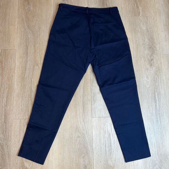 H&M Navy Blue Side Zip Back Slit Pockets Skinny Leg Trouser Pants, Women’s 12 - Picture 7 of 10